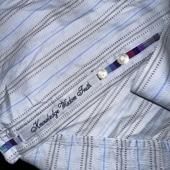 Robert Graham Mens Shirt XL Striped Button Down Flip Cuff Cotton Long Sleeve - Picture 4 of 9
